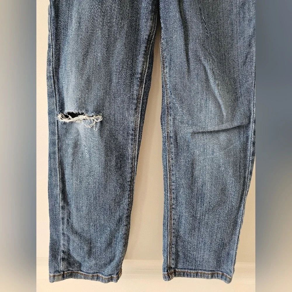Kid's‎ sz6 Straight Fit Jeans Blue Distressed Ripped Retro Back to School